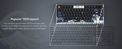 Womier Wired Mechanical Gaming Keyboard with OLED Display, Hot-Swappable RGB Keyboard, PBT Pudding Keycaps, 81-Key USB-C Mechanical Keyboard for PC & Laptop