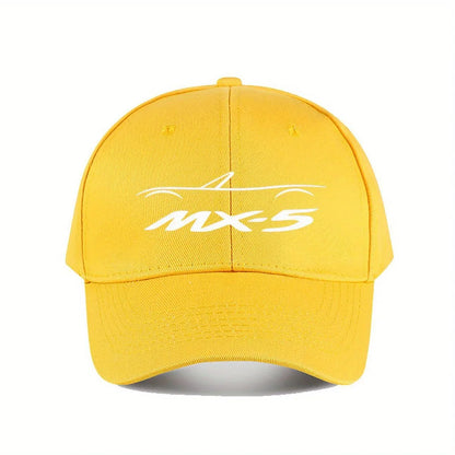 MX5 NA Baseball Cap for Men & Women - Stylish Black Polyester Hat with White Logo, Durable Outdoor Fishing & Casual Wear Cap
