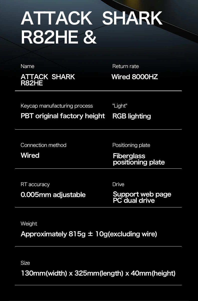 ATTACK SHARK R82 HE Magnetic Keyboard Gaming 8000Hz Rapid Trigger Wired ProGamer 75% Keyboard,0.005mm RT Accuracy,0.08ms Latency