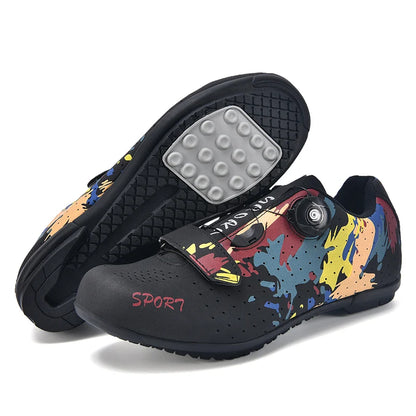 Lock-Free Cycling Shoes Flat Pedal Shoes Men Bike Cleat Sneaker MTB Bicycle Biking Women Breathable Indoor Boots