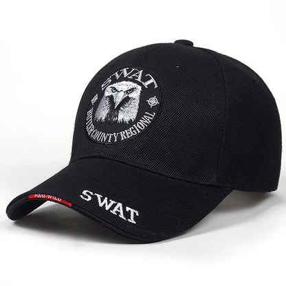 SWAT Eagle Baseball Cap Men's Embroidered Eagle Pattern Adjustable Peaked Caps Outdoor Visor Hat Tactical Hat Military Cap