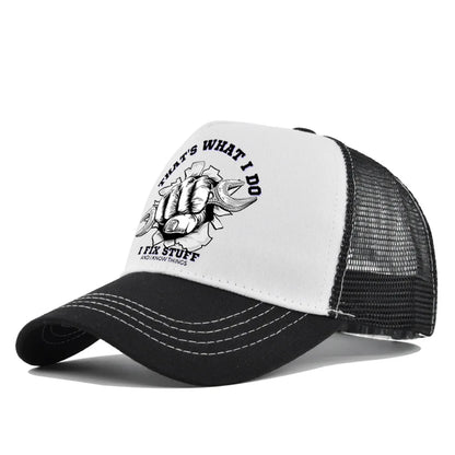 Modebaseballkasket i printet, åndbart net til forår/sommer – Gorras med personligt logo til mænd, kvinder og par – Visirhat, casquette