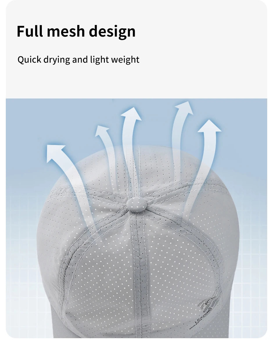 Quick Dry Baseball Cap Outdoor Sports Mesh Breathable Hat For Men Portable Hiking Fishing Sunbonnet Golf Adjustable Cap