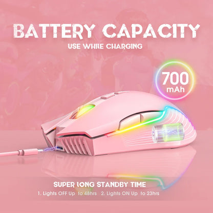 Lenovo CW905 Wireless Gaming Mouse 3600 DPI RGB Ergonomic Gaming Mouse with 7 Buttons, Adjustable DPI, USB Gaming Mouse for PC & Laptop