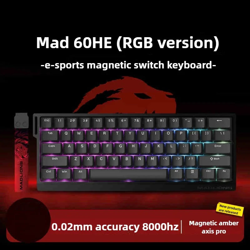 Teclado gaming FGG MAD60 RGB de eje magnético, dedicado para juegos, con hot-swap completo de teclas, respuesta rápida y personalización de nivel inicial