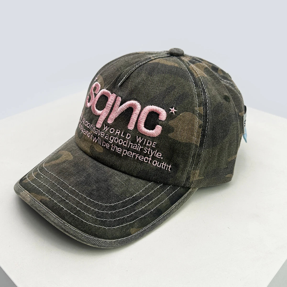 Casquettes de baseball unisexes de style américain, brodées de lettres CAMO, respirantes, style hip-hop, à visière, polyvalentes, tendance