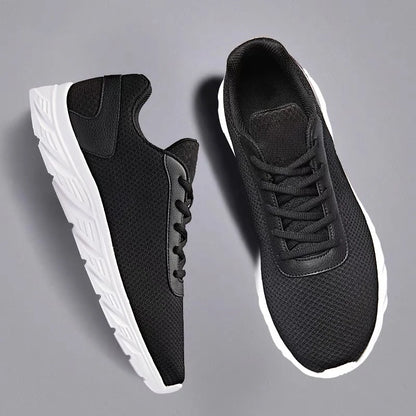 Men's casual sports shoes men's shoes black mesh breathable running shoes men's soft bottom light flat bottom work shoes