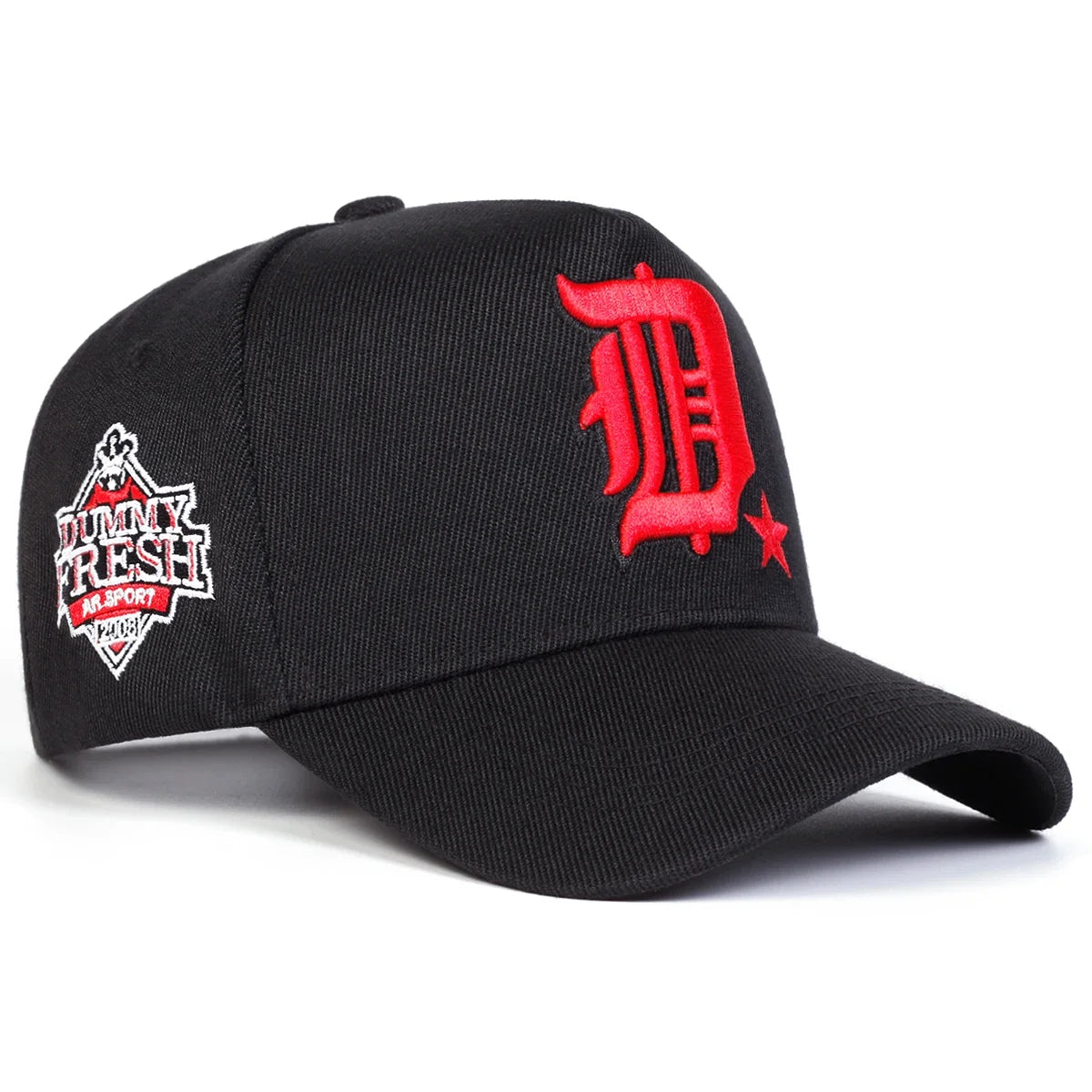 Unisex Gothic D Letter Embroidery Side DUMMY FRESH Baseball Caps Adjustable Casual Hats Spring and Autumn Outdoor Sunscreen Hat