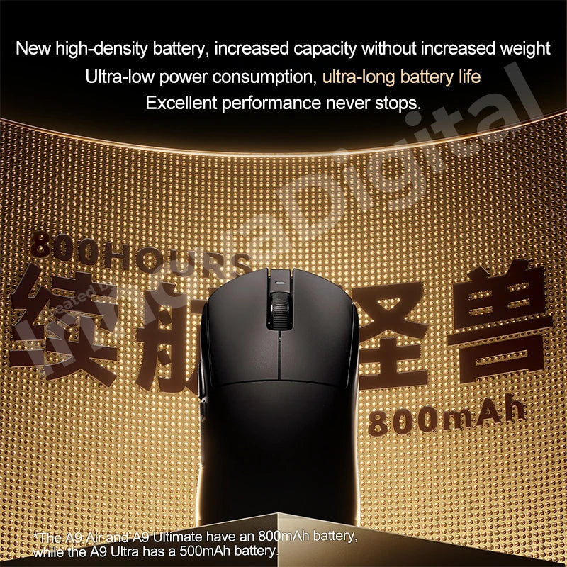 ATK Dragonfly A9 Ultimate безжична геймърска мишка A9 Air PAW3950, ултралека ергономична e-sports мишка за FPS геймъри, CSGO A9 Ultra
