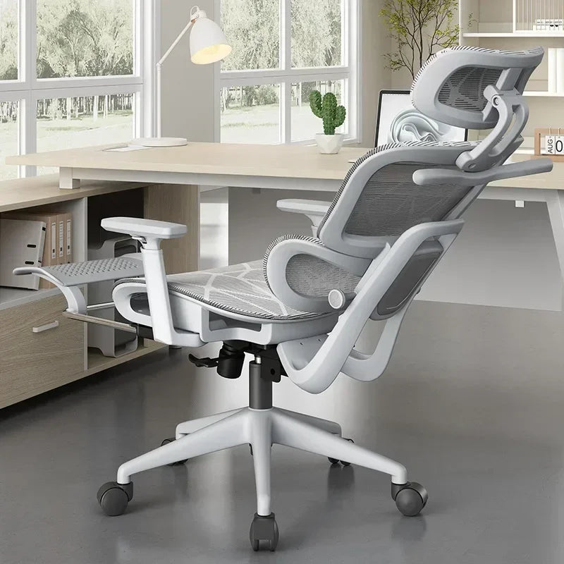 Ergonomic Gaming Computer Chair Adjustable Office Chair with Lumbar Support, Mesh Executive Desk Chair with Headrest, Armrests & Foot Wheels
