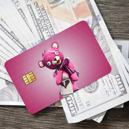 Autocolantes de cartões de jogo Fortnite Cuddle Team Leader para cartões bancários, película protetora impermeável, presente surpresa