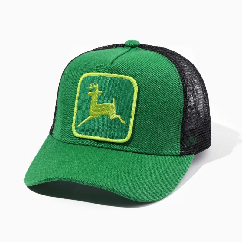 Cappellino da donna Elk Embroidery con visiera a becco d’anatra, cappellino da baseball a tesa larga con protezione solare, cappellino in rete regolabile, cappellino pronto per l’esportazione