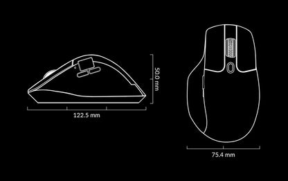 Keychron M6 Wireless Mouse with PixArt 3950 Sensor, 8K Polling Rate, Silent Switches, Dual Scroll Wheels, Bluetooth & 2.4GHz Ergonomic Mouse