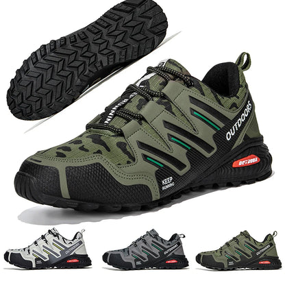 2025 New Men Hiking Shoes Outdoor Waterproof Sports Shoes Comfortable Leather Hiking Training Boots Large Size Tactical Shoe Men