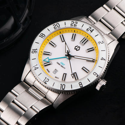 WSD9025 New man's Automatic Watch Quartz Swiss Movement BGW9 Luminous Bezel 4-Pin GMT 150 Meters Waterproof Diving