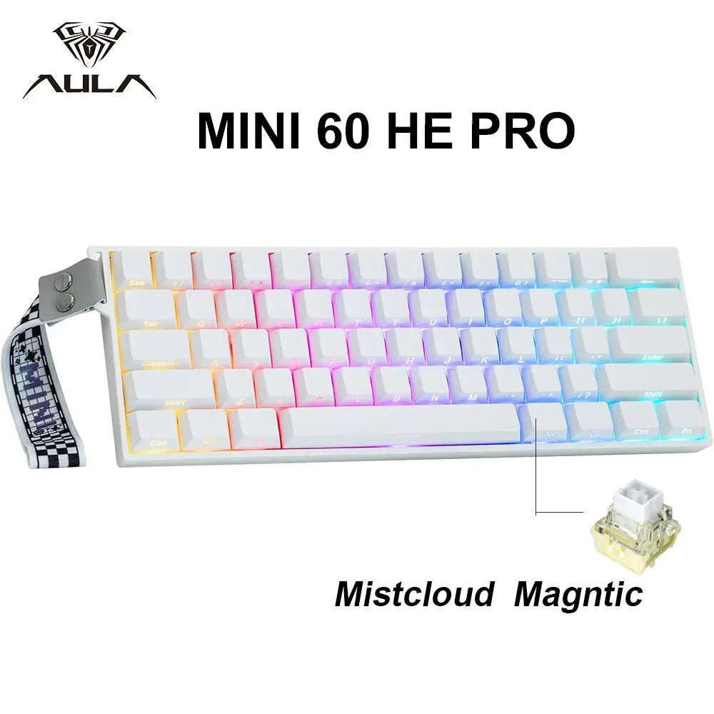 AULA Mini60 HE/Pro/Max 60% Magnetic Switch Gaming Keyboard RGB Tri Mode Mechanical Keyboard 8000Hz 0.01mmRT for E-Sports Gifts