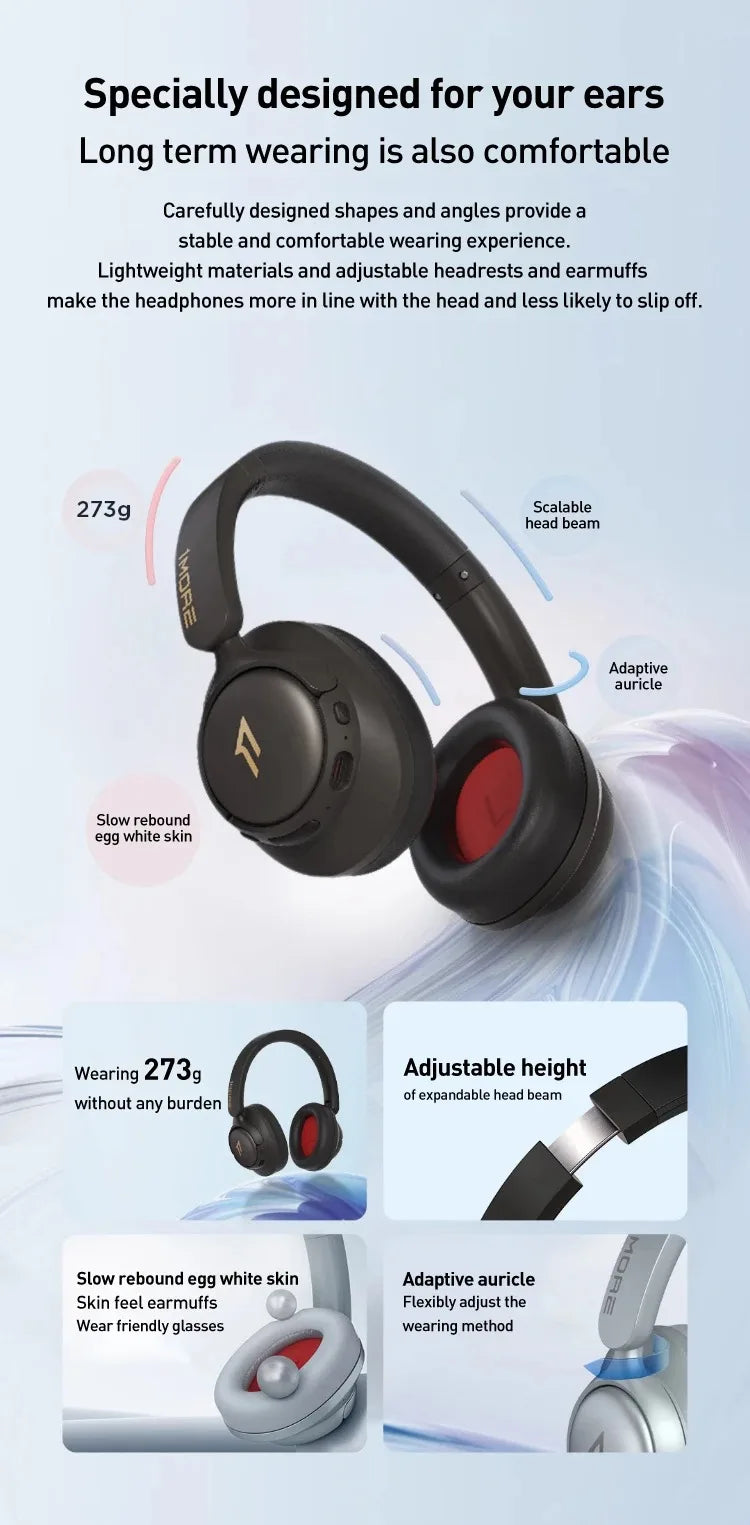 1MORE SonoFlow S Wireless Headphones with 42dB ANC, Hi-Res LDAC Audio, Bluetooth Noise Cancelling Headphones, 90H Playtime