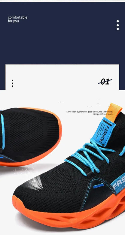 Modische lila Freizeit-Sneaker für Damen und Herren, Blade-Laufschuhe, große Größe 48, leichte, atmungsaktive Sportschuhe für Herren, Mesh-Sneaker