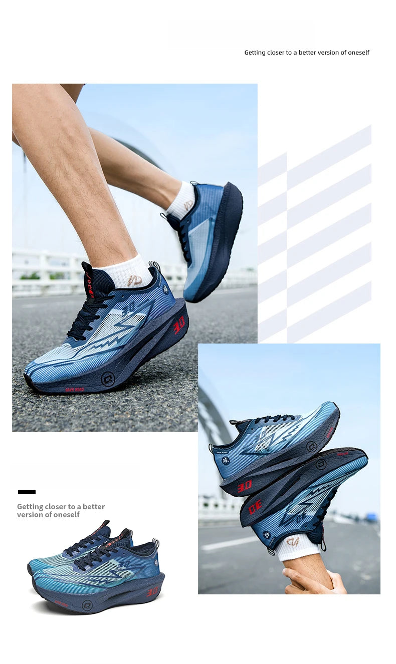 Herresneakers i mesh – komfortable tennissko til mænd – løbesko med Carbon Board 3.0-støddæmpning – til sportstræning og jogging – specialdesignede joggesko