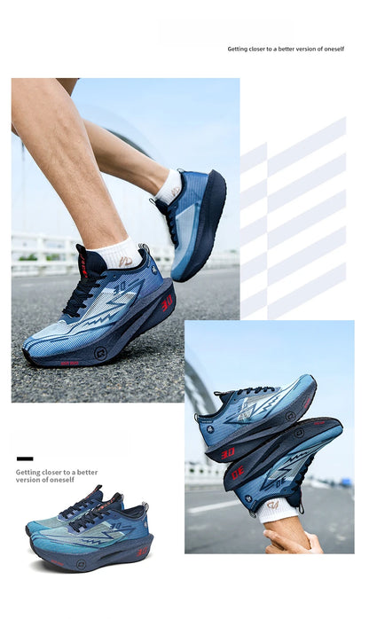 Herresneakers i mesh – komfortable tennissko til mænd – løbesko med Carbon Board 3.0-støddæmpning – til sportstræning og jogging – specialdesignede joggesko
