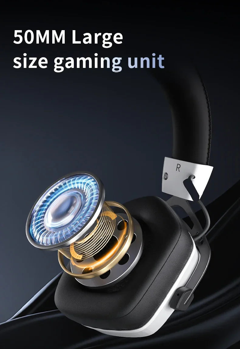 XIBERIA Wireless Gaming Headphones K03S Pro 7.1 Surround Sound Headset with Mic, Low Latency 2.4GHz Gamer Headphones, Long Battery Life Gaming Headset