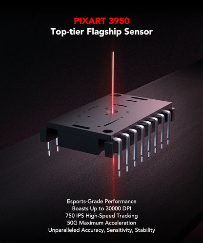 KYSONA Jupiter-serien gamingmus trådbunden/trådlös mus 8Khz PAW3950-sensor Bluetooth 46g uppladdningsbar webbdrivrutin för PC och laptop