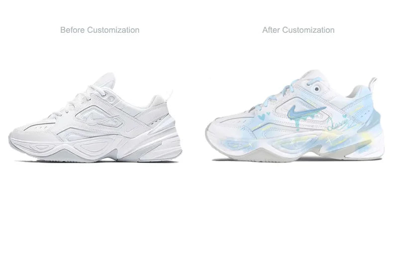 Custom Sneakers Nike M2K Tekno  Dreamy Island Fresh Hand-Painted  Women's Low-Top Retro Running Sneakers