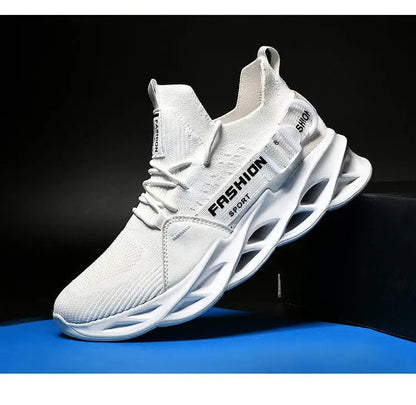 Modische lila Freizeit-Sneaker für Damen und Herren, Blade-Laufschuhe, große Größe 48, leichte, atmungsaktive Sportschuhe für Herren, Mesh-Sneaker