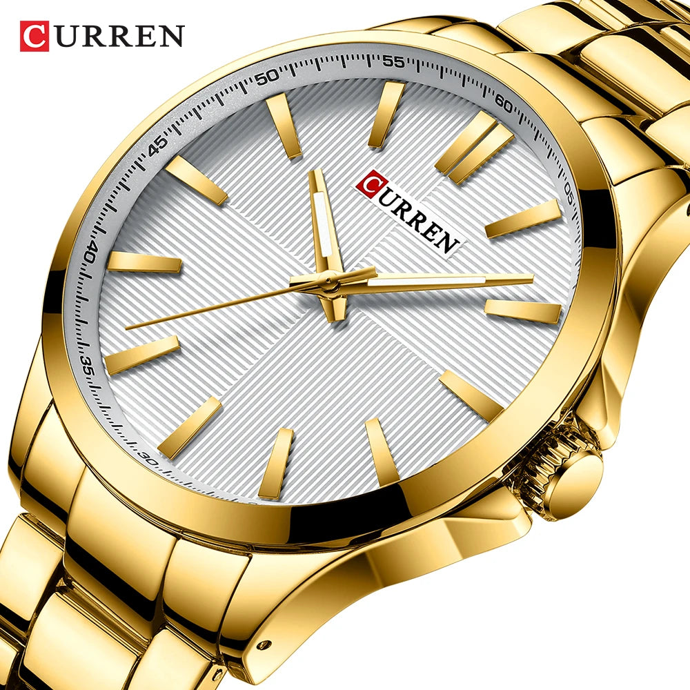 CURREN Men’s Watch – Luxury model, water-resistant, military style, stainless steel – Sports wristwatch (ref. 8322)