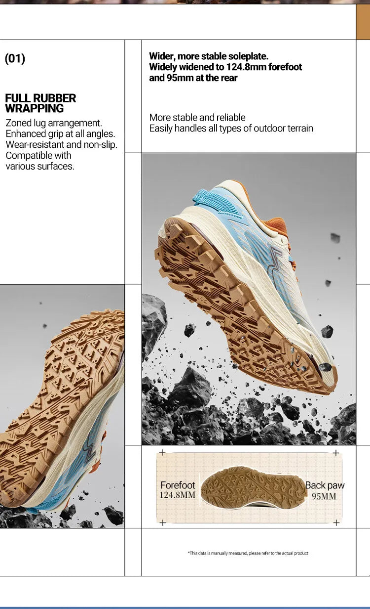 361 Degrees WUXIA 2 Laufschuhe, leicht, atmungsaktiv, dämpfend, rutschfest, weich, Outdoor-Wanderschuhe, vielseitige Sneaker für Herren, 672542201