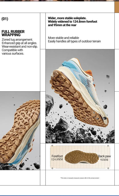 361 Degrees WUXIA 2 Laufschuhe, leicht, atmungsaktiv, dämpfend, rutschfest, weich, Outdoor-Wanderschuhe, vielseitige Sneaker für Herren, 672542201