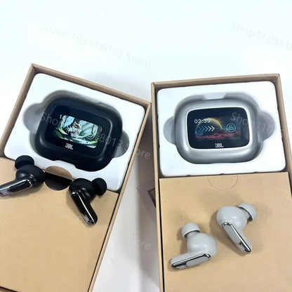 JBL Live Beam 3 True Wireless Bluetooth Earbuds with Smart Display Case, Active Noise Cancelling Headphones, HiFi Stereo Sound