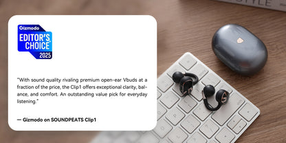 SoundPEATS Clip1 Open Ear Wireless headphones Dolby Audio Bluetooth 5.4 Earphone Clip On Sports Earbuds with Hi-Res LDAC, IPX5