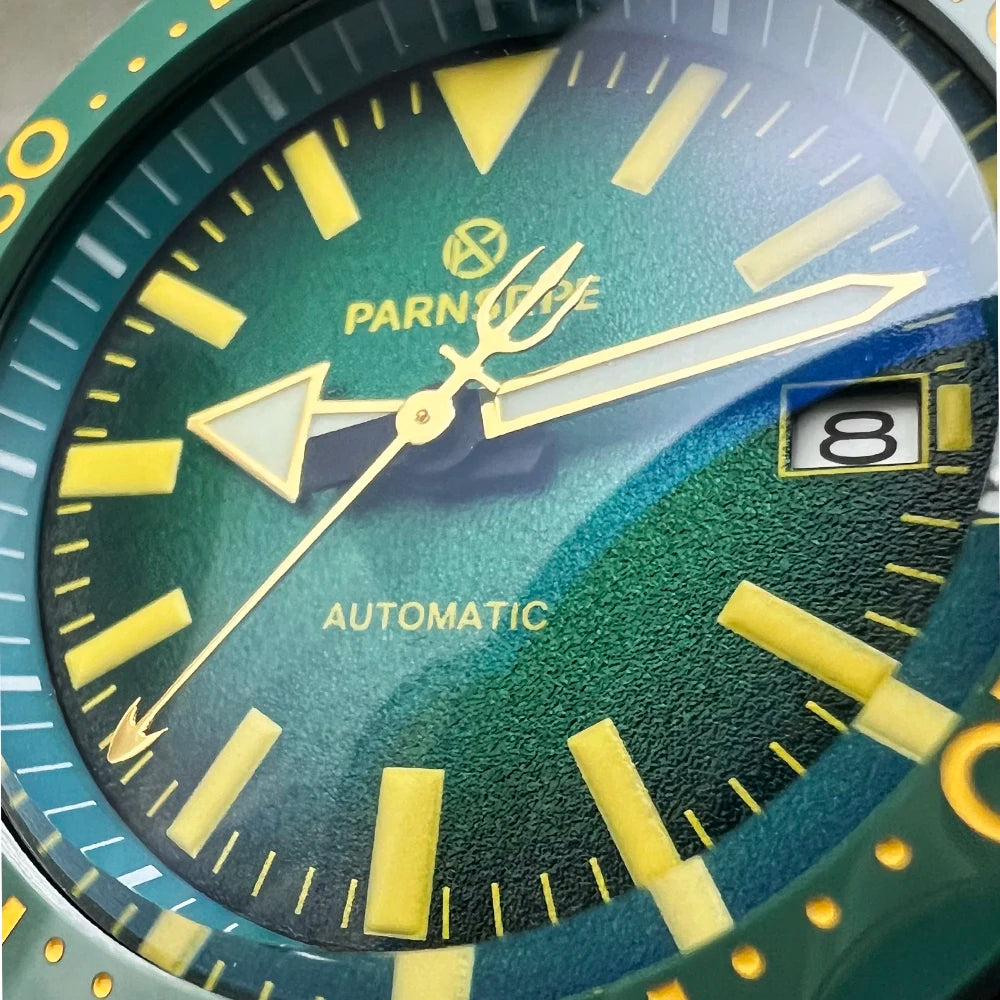 PARNSRPE Diver's Luxury Men's Watch Small Abalone Automatic Mechanical Watch Movement Aseptic Dial Sapphire Glass
