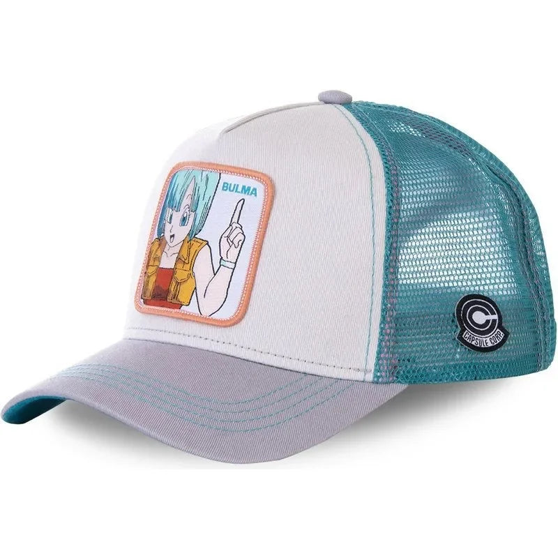 Cappellino da viaggio estivo Dragon Ball Buu Goku per uomo, con visiera, ricamo, stile hip-hop, visiera parasole, regolabile, in rete, tipo "trucker"