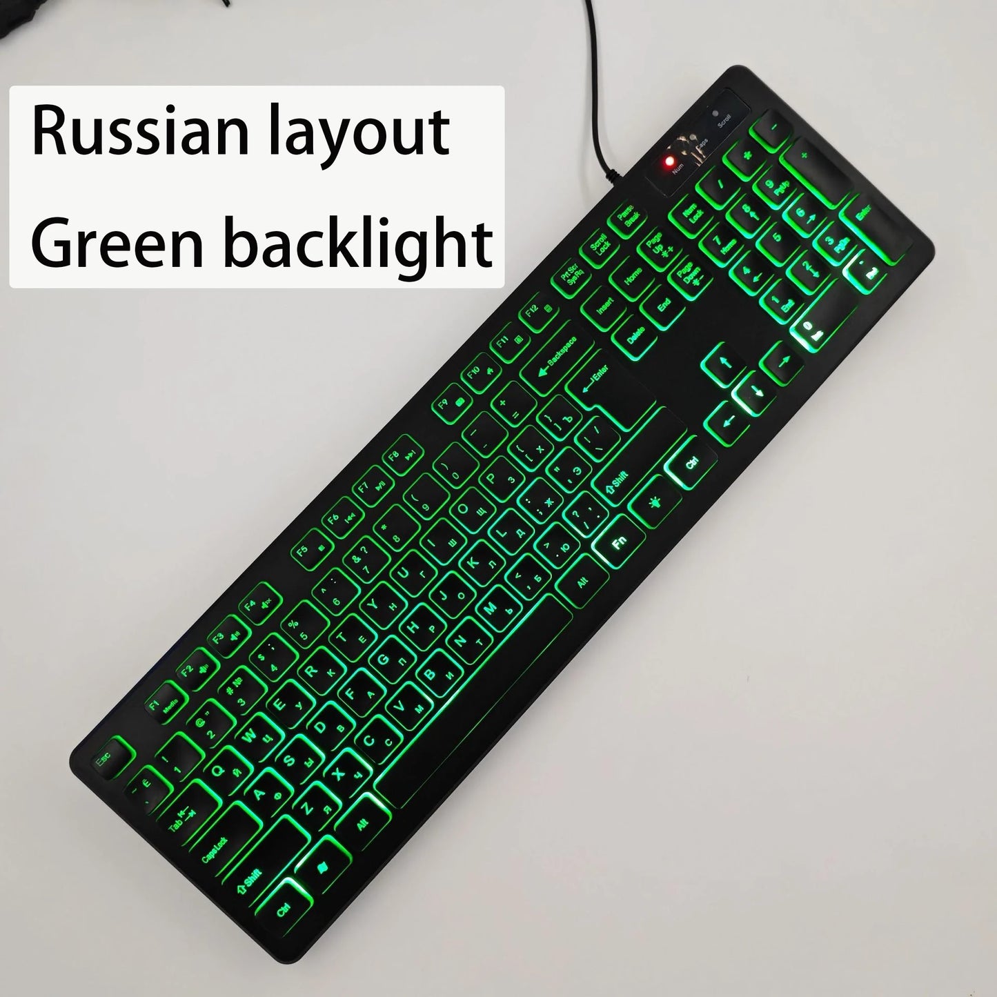 Spanisches/Französisches (AZERTY)/Russisches/Arabisches/Deutsches Tastaturlayout, beleuchtete kabelgebundene Desktop-Gaming-Tastatur für Desktop-Computer und Büro