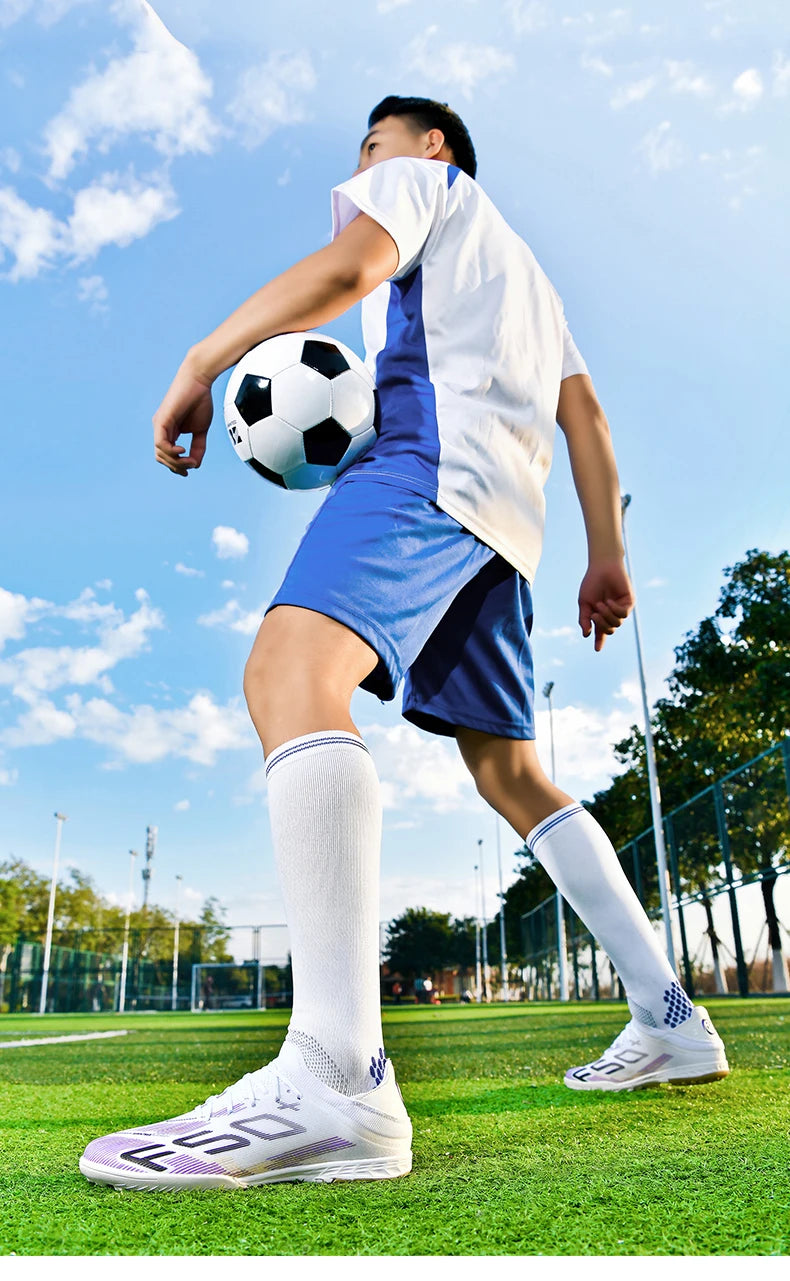 New Men Soccer Shoes Match Football Boots Sneakers Non-Slip Grass Cleats High-quality Futsal Indoor Hot-selling High-top Outdoor