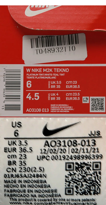 Nike Genuine M2K TEKNO Women's Retro Chunky Sneakers AO3108-013