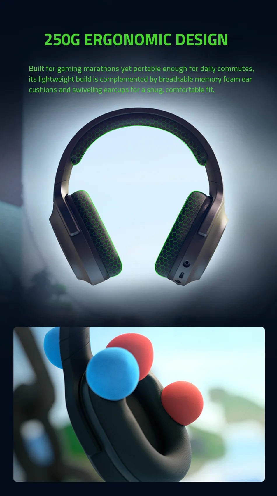 Razer Barracuda X Wireless Gaming Mobile Headset 2022 Model  2.4GHz Wireless + Bluetooth - Lightweight 250g - 40mm Drivers