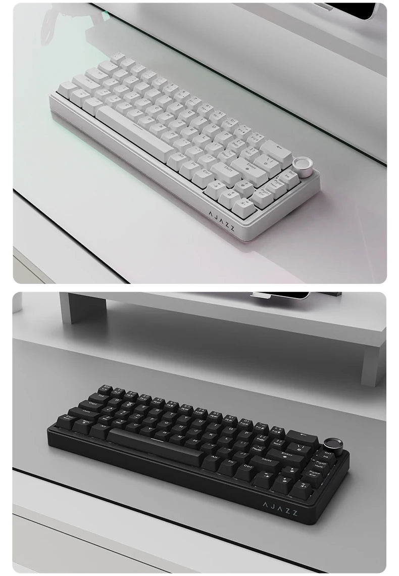 AJAZZ AK690 Clavier mécanique à 65 %, toutes les touches remplaçables à chaud, filaire USB Plug-and-Play, rétroéclairage mixte, 68 touches, clavier gaming pour ordinateur portable et PC