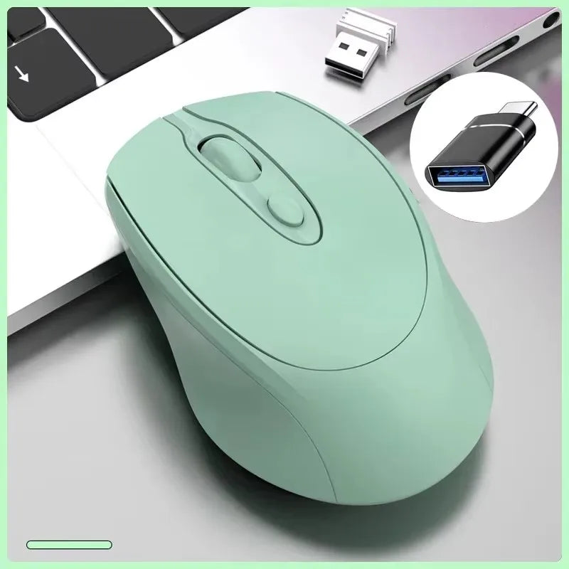 MissionFit Bluetooth Wireless Mouse Rechargeable 2.4G Silent Wireless Mouse for PC, Laptop, MacBook & Tablet with Adjustable DPI