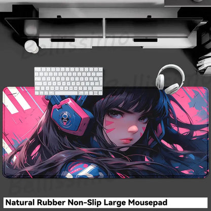 Gaming Accessories O-Overwatch D-D.va Mouse Pad Large Keyboard Mousepad Pc Cabinet Deskmat Xxl Extended Mats Gamer Mausepad