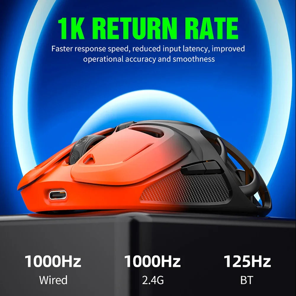 X10 Tri-Mode Gaming Mouse Wireless Bluetooth Gaming Mouse, 10000 DPI RGB Rechargeable Gaming Mouse, BT/2.4G/Wired Gaming Mouse for PC, Mac & Laptop