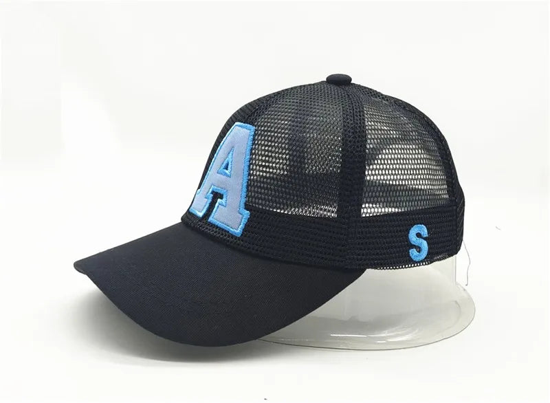 Summer autumn Kid Boy Cartoon Letter Embroidered Baseabll Caps Children Girls Outdoor Leisure Mesh Sport hats