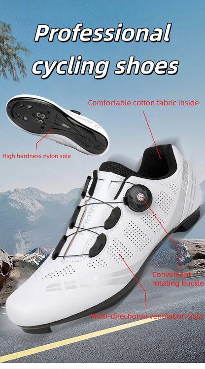 Scarpe da mountain bike MTB da uomo, traspiranti, antiscivolo, ad alta rigidità, adatte per gare su strada all’aperto e percorsi fuoristrada in montagna 37-46