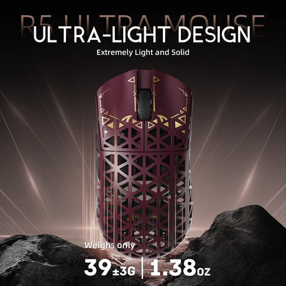 ATTACK SHARK R5 Ultra Carbon Fiber Wireless Gaming Mouse, 42g Lightweight Gaming Mouse, PAW3950MAX Sensor, 42000 DPI, 8000Hz, Tri-Mode Connectivity