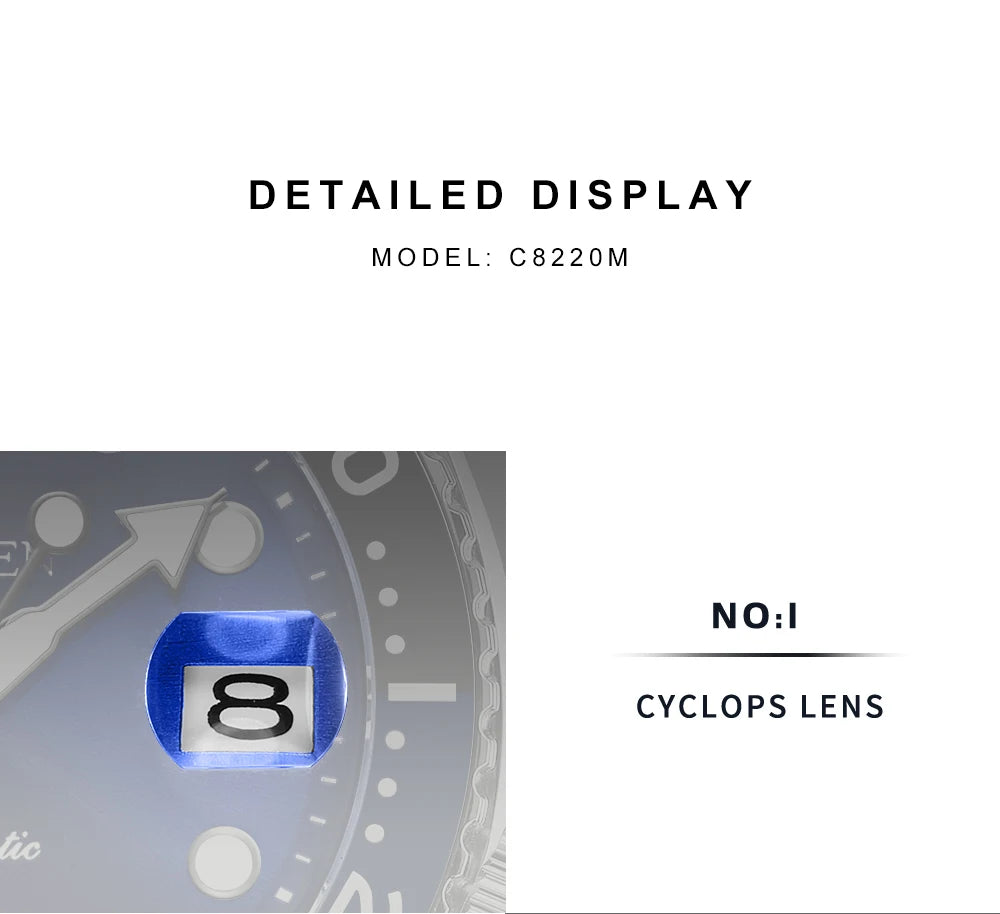 CADISEN New Luminous Men Mechanical Wristwatches Ceramic Bezel Sapphire Glass Automatic Watch Men Relogio Masculino