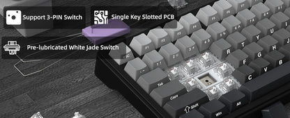 ATTACK SHARK X85 Tri-Mode-Gasket 75% mechanische Tastatur mit CNC-Drehknopf, 5-lagiger Dämpfung, Hot-Swap-Funktion, RGB-Hintergrundbeleuchtung, NKRO