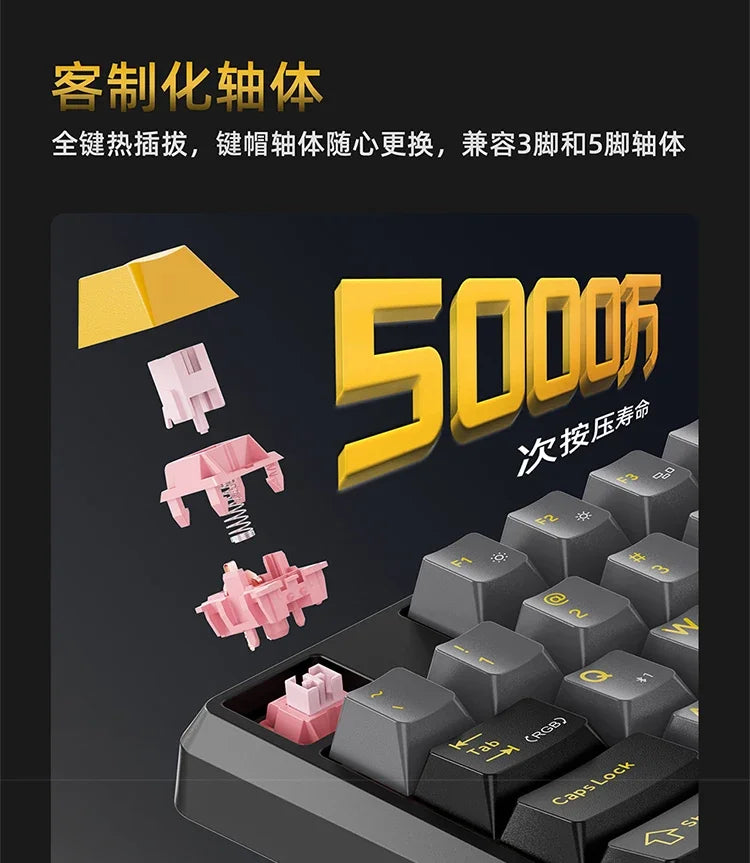 Sanwa Alice Mechanical Keyboard Wireless Tri-mode Gasket Hot-Swap RGB Knob Custom 104key Ergonomic Gaming Office Split Keyboard