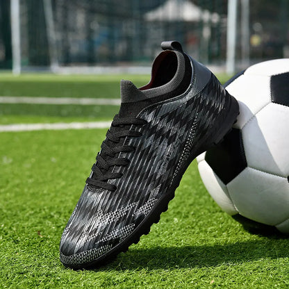 Ghete de fotbal pentru bărbați, de înaltă calitate, crampoane pentru meci, model popular pentru interior și exterior, teren cu iarbă, futsal, ghete high-top antiderapante